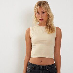 Motel Rocks Monlo Vest Top in Coconut Milk